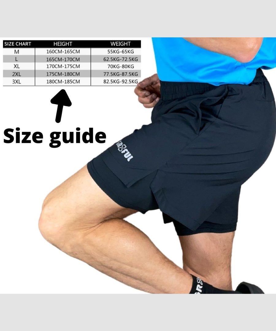 Running shorts men's size cheap chart